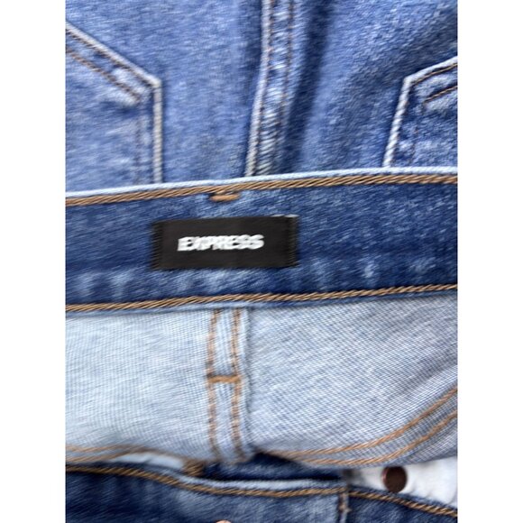 Express Womens Skyscraper Mid Rise Flare Jeans Denim Size 2S - Picture 11 of 12